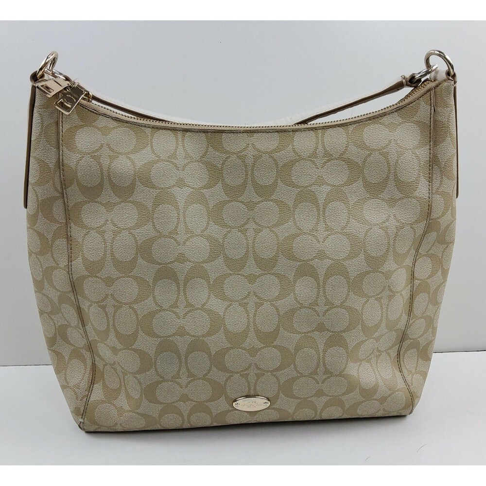 Coach F34910 Celeste Hobo Shoulder Handbag Purse Beige White